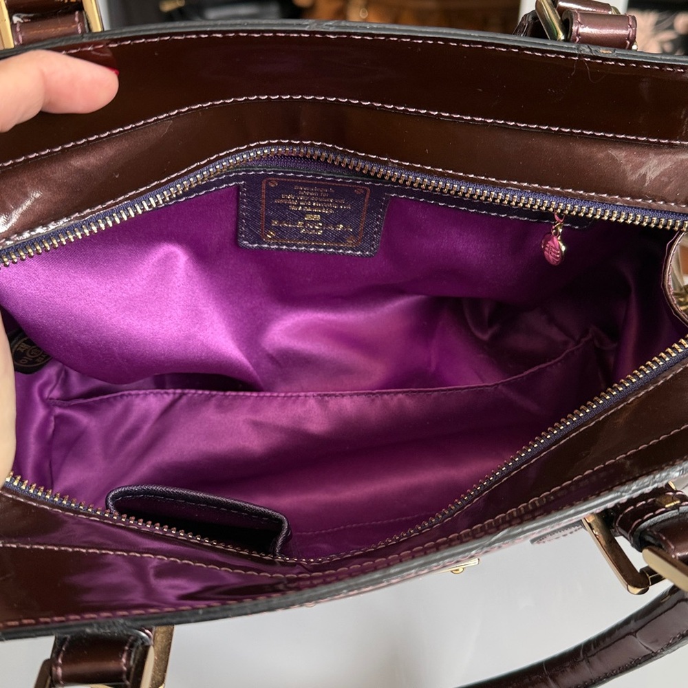 Balenciaga Monday Bowling Handbag Brown Patent Leather Satchel with COA - Picture 9 of 10